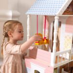 KidKraft Savannah Dollhouse – Wooden Dollhouse for 12-Inch Dolls with Furniture