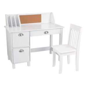 Kidkraft – Wooden Study Desk with Chair – White