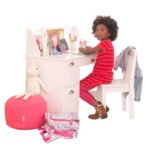 Kidkraft – Wooden Study Desk with Chair – White