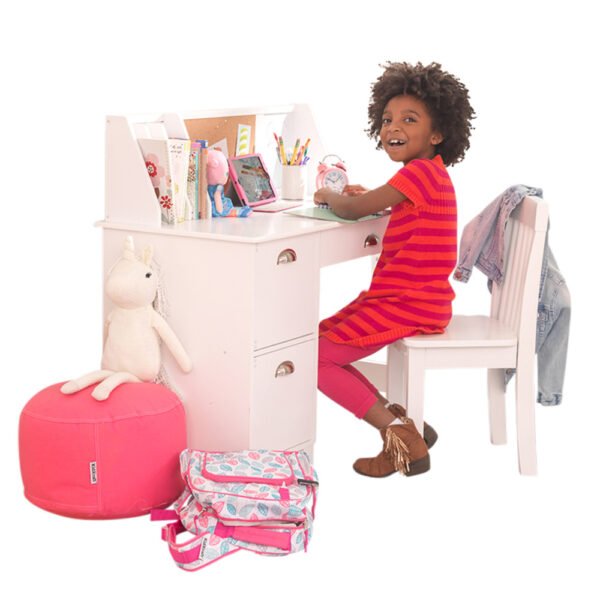 Kidkraft – Wooden Study Desk with Chair – White