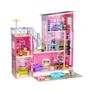 KidKraft Uptown Dollhouse - Wooden Dollhouse for Kids with Furniture and Accessories