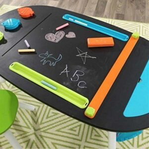 KidKraft Grey Deluxe Chalkboard Art Table with Stools