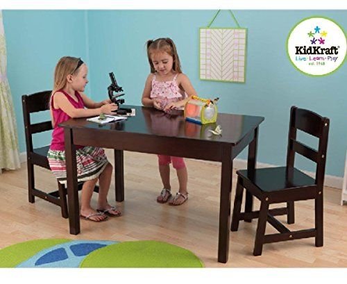 Kidkraft Espresso White Rectangle Kid's Table & 2 Chair Set
