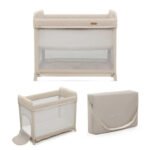 Kinderkraft – Moon Dream 2-Level Foldable Travel Cot – Beige