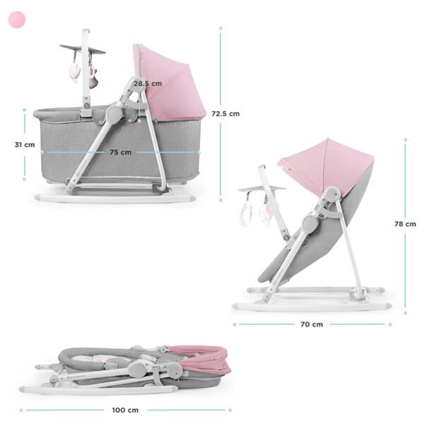 Kinderkraft – Nola 5-In-1 Bouncer – Peony Rose