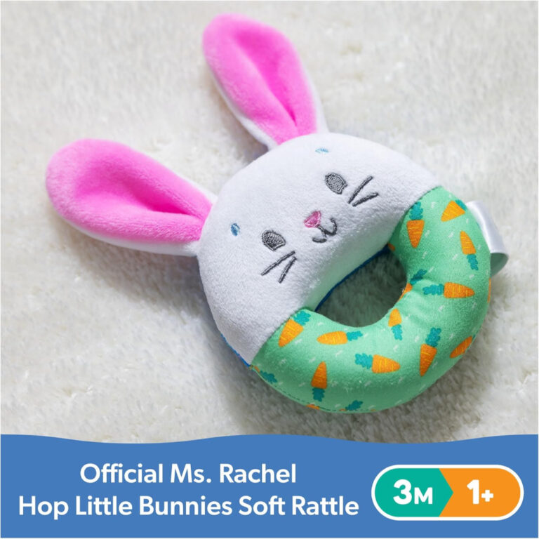 Ms. Rachel Hop Little Bunnies Soft Baby Rattle Toy
