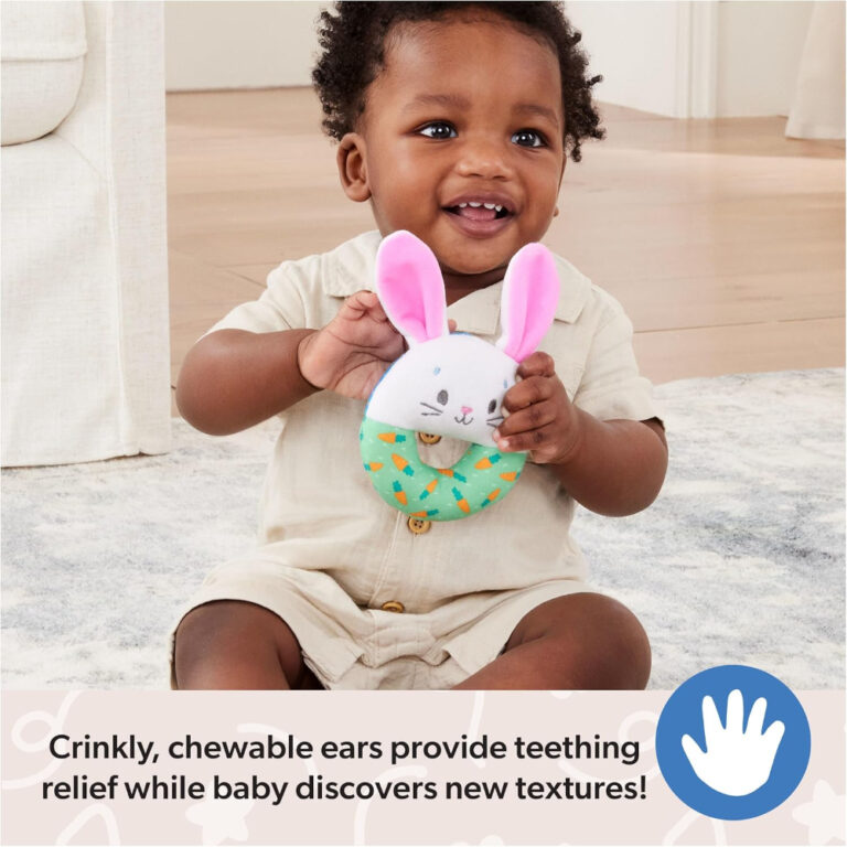 Ms. Rachel Hop Little Bunnies Soft Baby Rattle Toy