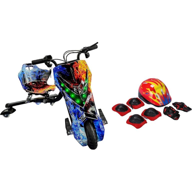 MyToys 36V 3-Wheel Drifting Electric Scooter – 3 Driving Modes, Bluetooth Speaker, LED Lights, Shock Absorber, Safety Gear, Speed Up to 20KM/h for Kids & Adults