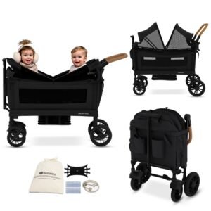 Neobreez -ADVI Wagon Cargo Push & Pull Foldable Double Stroller For 2 Kids - Black