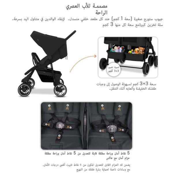 Neobreez -DUADX Sibling/Twin/Double Side by Side Baby Toddler Stroller – Black