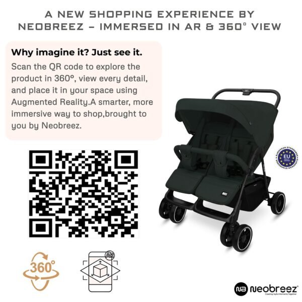 Neobreez -DUADX Sibling/Twin/Double Side by Side Baby Toddler Stroller – Black
