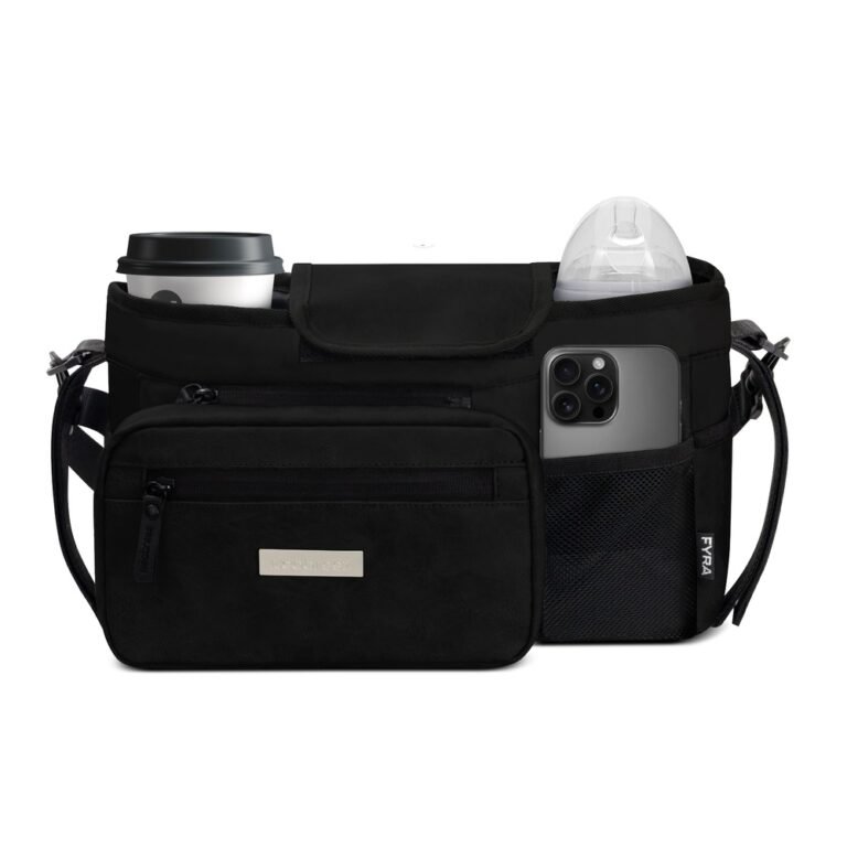 Neobreez - FYRA Universal Baby Stroller Organizer with Insulated Cup Holder - Black