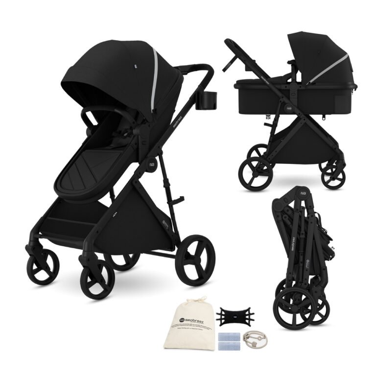 Neobreez -HEXA 2-in-1 Convertible Travel System Pram Stroller - Black