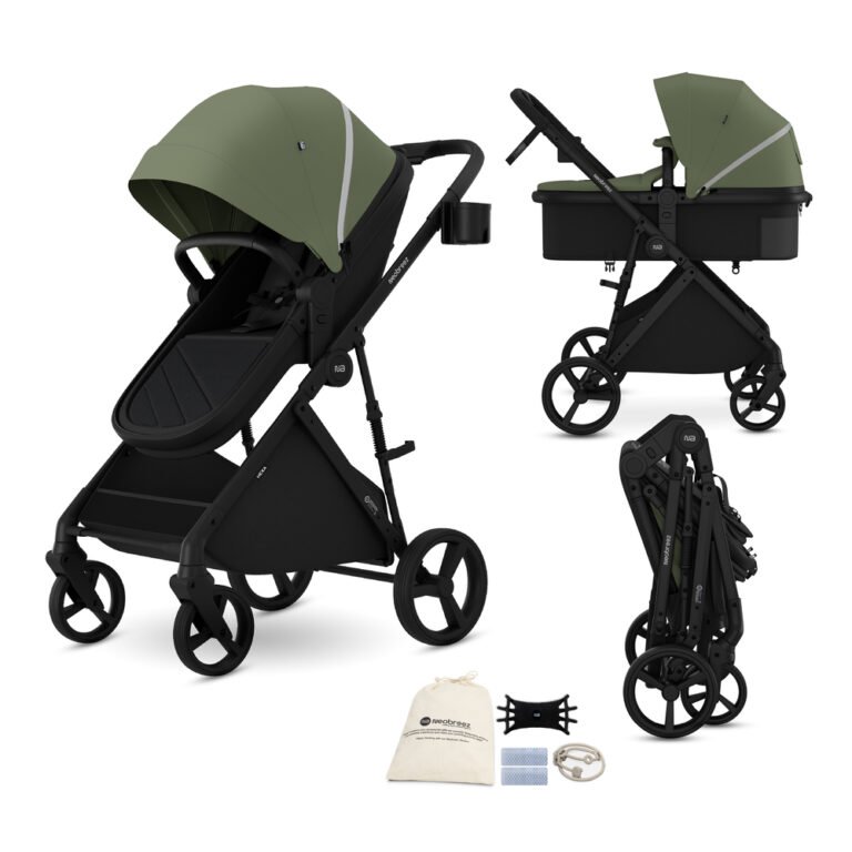 Neobreez - HEXA 2-in-1 Convertible Travel System Pram Stroller - Olive Green / Black