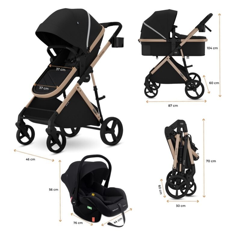 Neobreez -HEXA3X 3 in 1 Convertible Baby Pram Travel System - Black