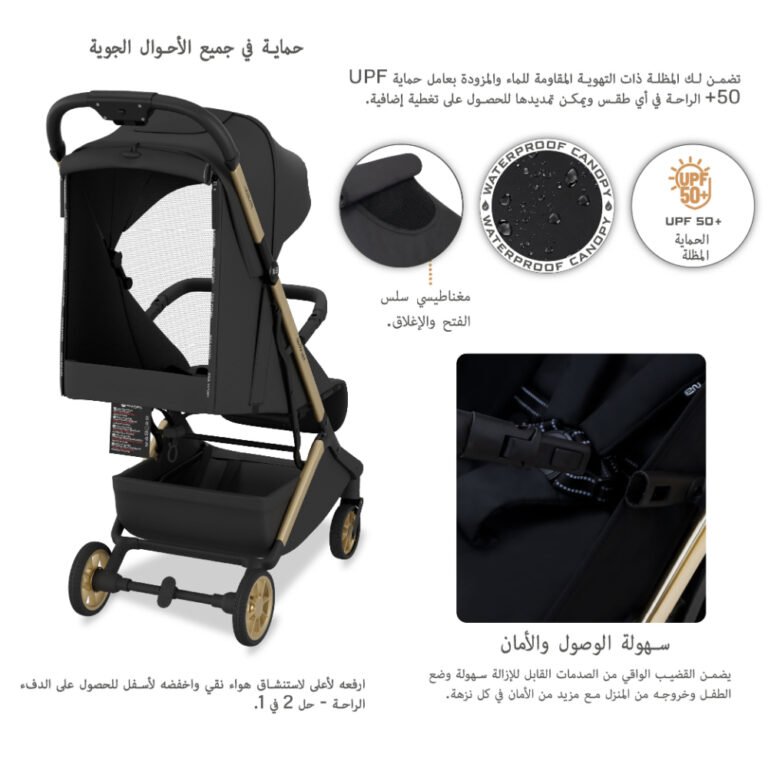 Neobreez - Neolite Ultra-Lightweight Cabin Size Travel Stroller - Black