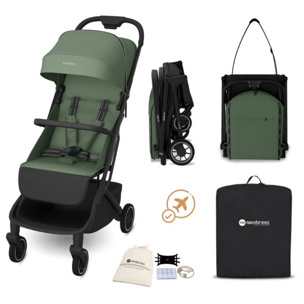 Neobreez – Neolite Ultra-Lightweight Cabin Size Travel Stroller – Green/Black