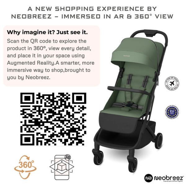 Neobreez – Neolite Ultra-Lightweight Cabin Size Travel Stroller – Green/Black