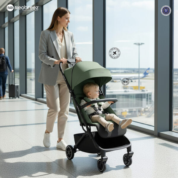 Neobreez – Neolite Ultra-Lightweight Cabin Size Travel Stroller – Green/Black