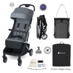 Neobreez – Neolite Ultra-Lightweight Cabin Size Travel Stroller – Grey/Black