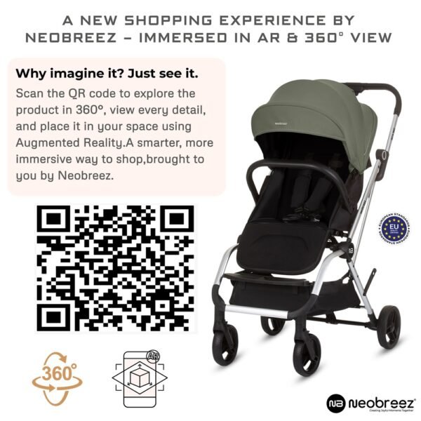Neobreez – OCTA 360° Rotate Seat Lightweight Compact Travel Toddler Baby Stroller -Olive Green / Black