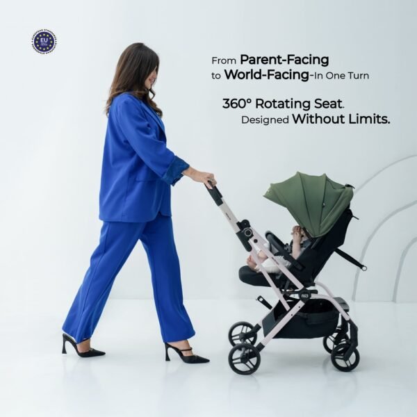 Neobreez – OCTA 360° Rotate Seat Lightweight Compact Travel Toddler Baby Stroller -Olive Green / Black