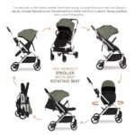 Neobreez – OCTA 360° Rotate Seat Lightweight Compact Travel Toddler Baby Stroller -Olive Green / Black
