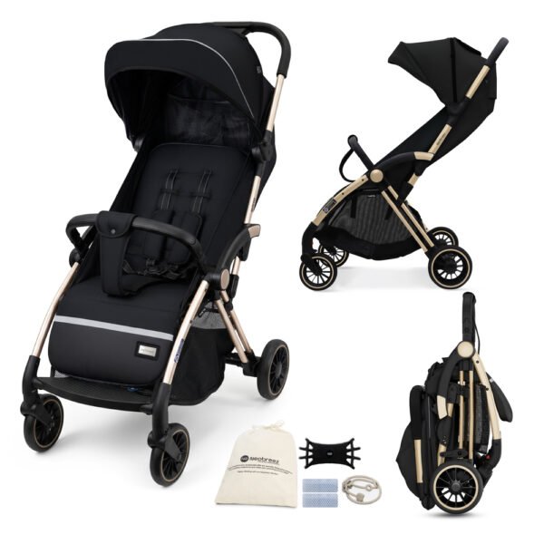 Neobreez -THETA Auto Fold Compact Lightweight Travel Toddler Baby Stroller- Black