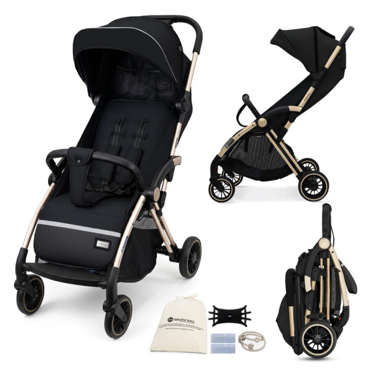 Neobreez -THETA Auto Fold Compact Lightweight Travel Toddler Baby Stroller- Black
