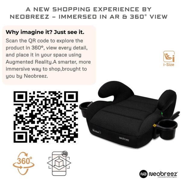 NeobreezI – i-SANFARO ISOFIX Backless Booster Car Seat – Black