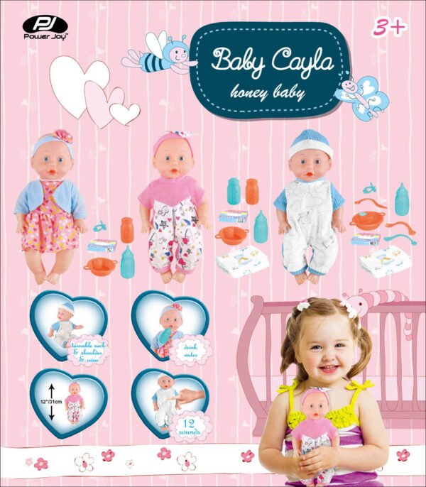 Power Joy – Baby Cayla 31Cm Honey Set Battery Operated-Assorted