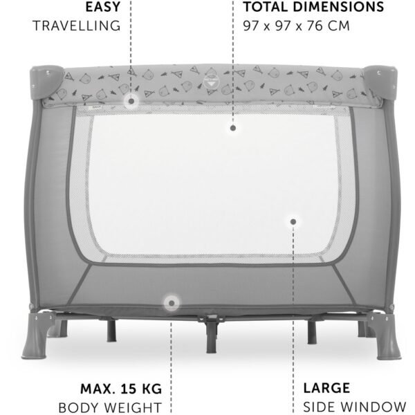 Hauck – Sleep N Play SQ Travel Cots – Grey