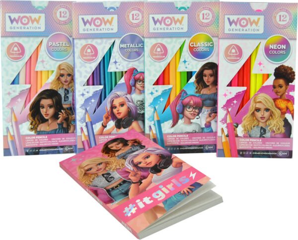 WOW Generation – Set 48 Coloured Pencils with Notebook