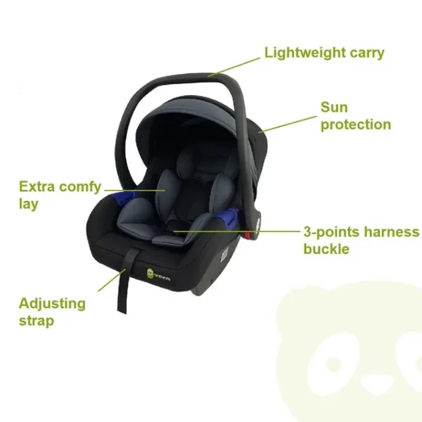 Mini Panda Ava TinyTravel car seat 0-15m, Ebony