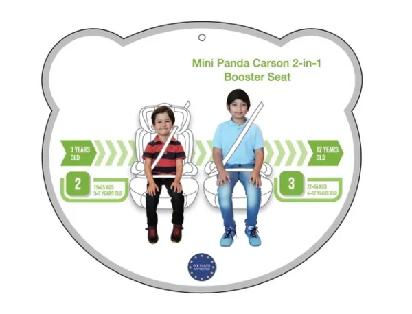 Mini Panda Carson 2-in-1 Booster Seat 3-12y, Onyx