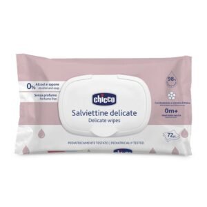 Chicco Delicate Wipes, 72 Pcs with Flip Cover, 0m+