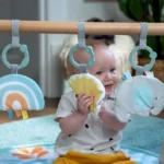 Ingenuity – Sun Valley Wooden Toy Arch & Play Mat, Nature-Inspired Baby Gym with Developmental Toys, Gender-Neutral