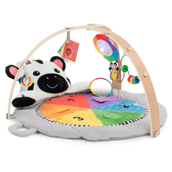 Baby Einstein – Zen’s Activity Milestones Plush Gym, Developmental Playmat with Removable Toys, Music, and Light Features, 0-12 Months