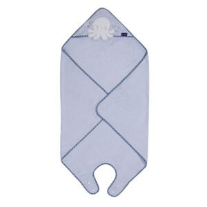 Clevamama Bamboo Apron Baby Bath Towel - Blue
