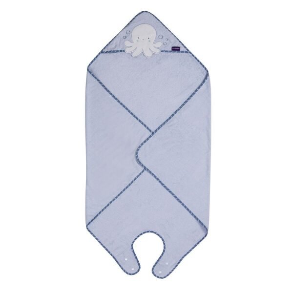 Clevamama Bamboo Apron Baby Bath Towel – Blue
