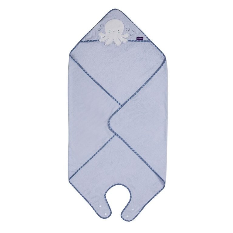 Clevamama Bamboo Apron Baby Bath Towel - Blue