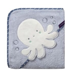 Clevamama Bamboo Apron Baby Bath Towel - Blue