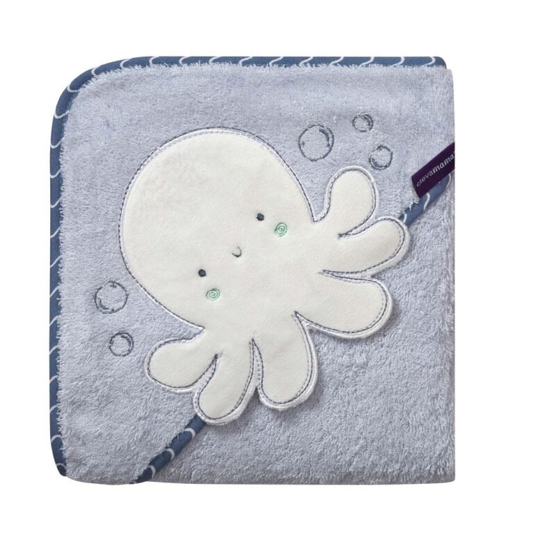 Clevamama Bamboo Apron Baby Bath Towel - Blue