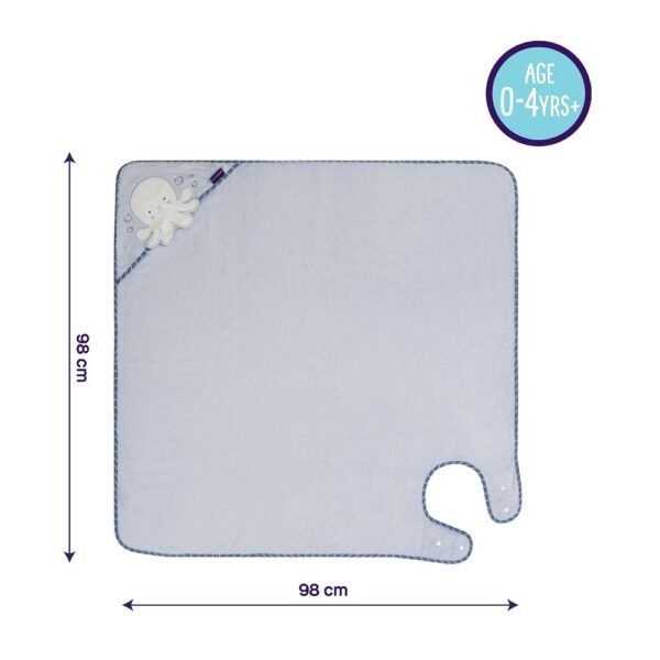 Clevamama Bamboo Apron Baby Bath Towel – Blue