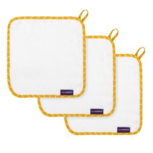 ClevaMama Bamboo Baby Washcloth Set (3Pk) - White & Honey
