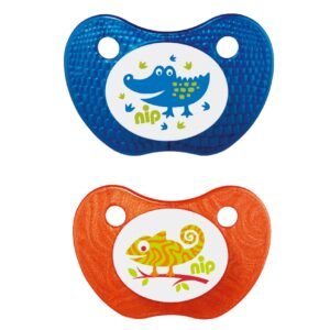 Nip – Feel! Soothers – Silicone – Blue & Orange – 0-6M