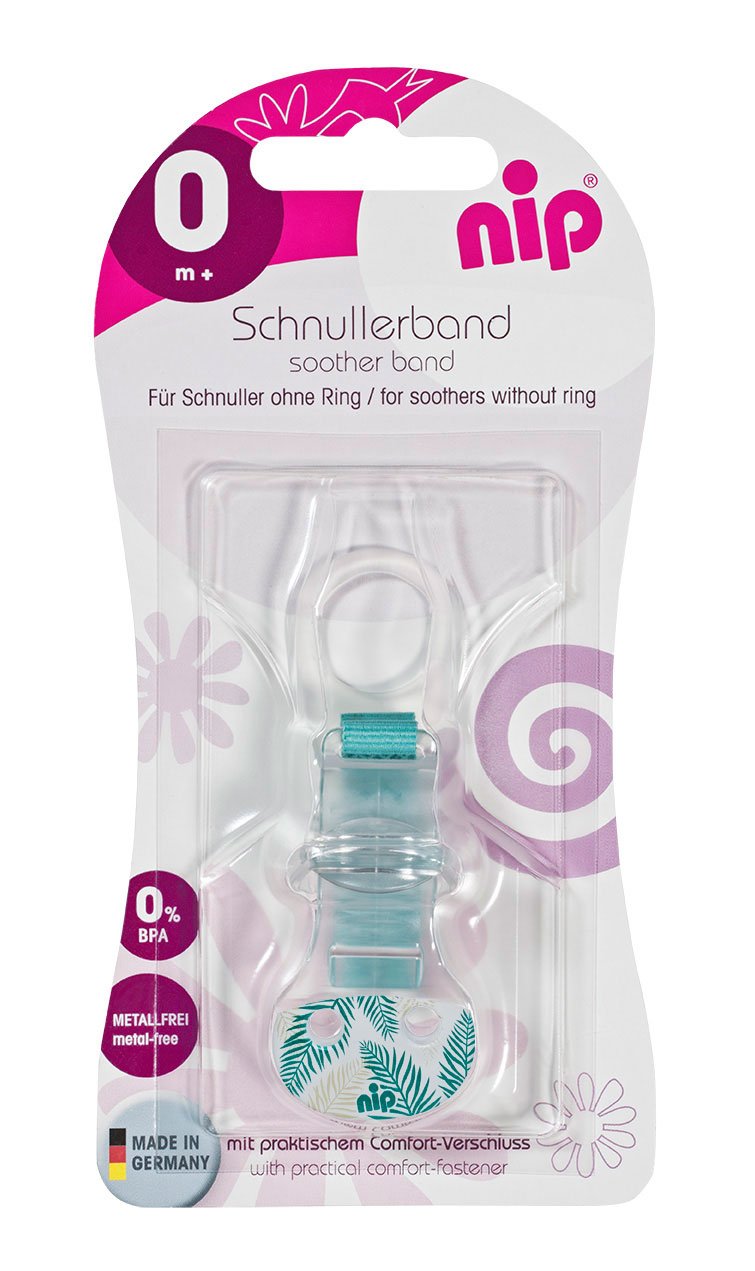 Nip - Soother Band with Ring for all soother wthout ring, 1 Pc, Blue