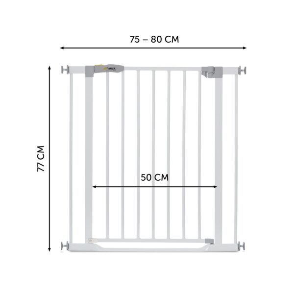 Hauck – Clear Step Gate (75 – 80 cm) / White
