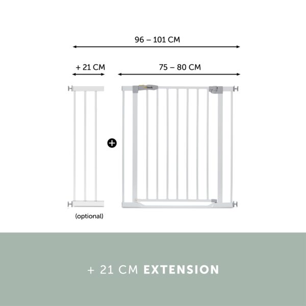 Hauck – Clear Step Gate (75 – 80 cm) / White