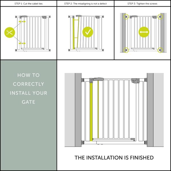 Hauck – Clear Step Gate (75 – 80 cm) / White